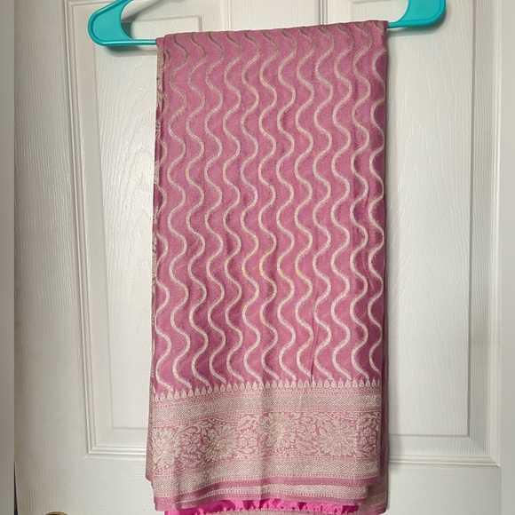 Lilac color saree blouse set - Picture 5 of 6